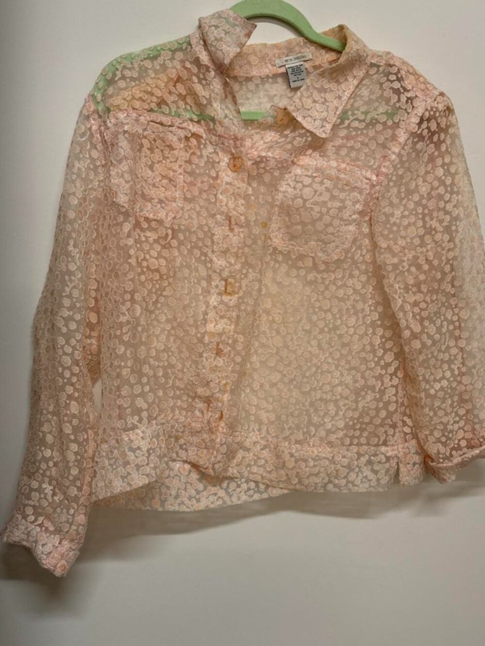 Women's Pink and Cream Blouse